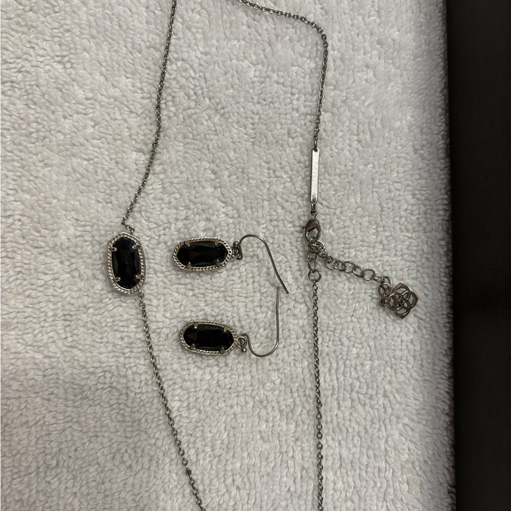 Kendra Scott Silver and Black Necklace
